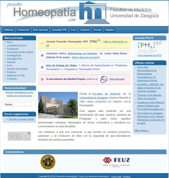 La Universidad de Zaragoza prescribe homeopatía