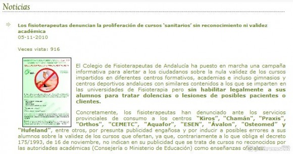 El Colegio Oficial de Fisioterapeutas de Andalucía y su doblepensar