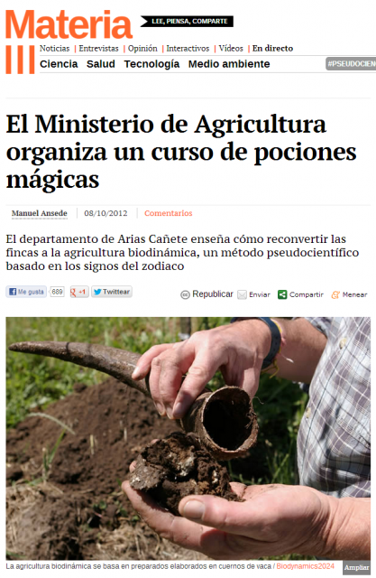 Otra vez las pociones mágicas en el Ministerio de Agricultura