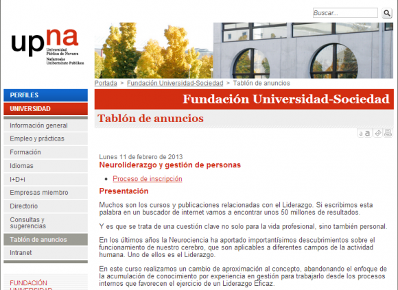 Neuroliderazgo en la Universidad Pública de Navarra