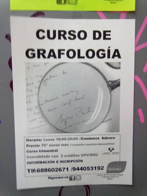 La grafología se cuela en la Universidad del País Vasco